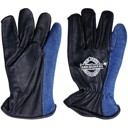 Blue Demon Guantes de soldadura Gamechanger Shorties, escudo térmico kagan integrado en meñique, excelente destreza, construcción de cuero de cabra