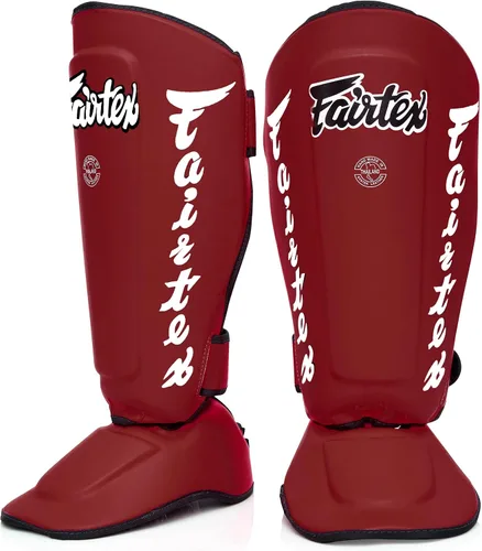 Miniatura 8 de Fairtex Espinilleras SP7 Muay Thai para hombres, mujeres y niños Espinilleras fabricadas con cuero Syntek y son de primera calidad, ligeras