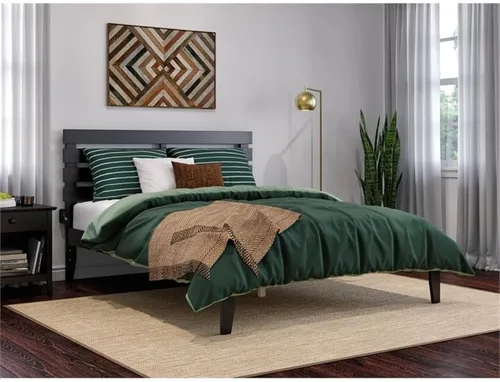 AFI, Cama Oxford Queen con plataforma, color espresso
