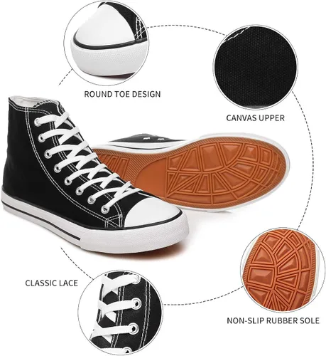Miniatura 2 de yageyan Tenis de lona para mujer, con cordones, estilo casual, clásicos