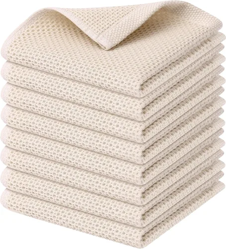 Miniatura 97 de Kitinjoy - Paños de cocina de 100 % algodón, tela de tejido gofrado, paño de limpieza ultrasuave, absorbente y de secado rápido. Gris Oscuro