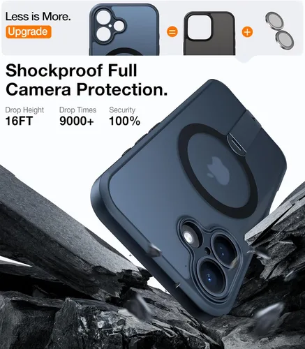 Miniatura 5 de TORRAS Funda magnética con soporte de 360° para iPhone 16, protección completa de la cámara, compatible con MagSafe, protección contra caídas