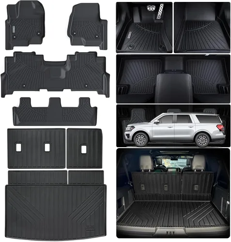 Miniatura 9 de Alfombrillas de Piso para Ford Expedition MAX 2018-2024 (Solo Compatible con 7 Asientos-2 Filas de Asientos Individuales No Cortos) & Alfombrilla