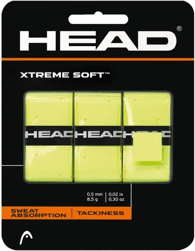 Head Xtreme Soft Racquet Overgrip - Cinta de agarre para raqueta de tenis, paquete de 3 unidades, color blanco, paquete de EE. UU