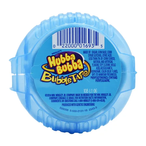 Miniatura 2 de Hubba Bubba Cinta Burbuja Azul Agrio Frambuesa 6 Pies Goma 56.7gm