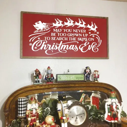 Miniatura 4 de Plantillas navideñas para pintar sobre madera, reutilizables, grandes, Merry Christmas Believe, plantillas para ventana, colgador de puerta