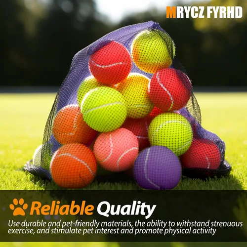 Miniatura 7 de 30/40 Pack Training Tennis Balls, Pet Dog Playing Balls, Practice Tennis Balls with Mesh Bag for Transport and Beginner Training