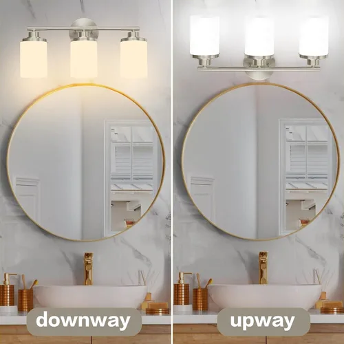 Miniatura 2 de Lámparas de baño, luces de baño negras mate, luz de tocador de 4 luces sobre espejo, moderna lámpara de tocador con vidrio esmerilado