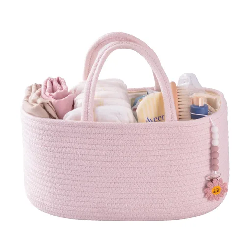 Miniatura 17 de XUANGUO Organizador Grande de Pañales para Bebé con Cuerda para Niña o Niño, Cesta de Almacenamiento para Guardería, Porta pañales Portátil, Bolsa