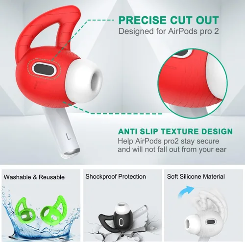 Miniatura 3 de [5 pares] Ganchos de silicona para los oídos AirPods Pro 2, gancho para la oreja antideslizante AirPods Pro 2 accesorios compatibles con AirPods Pro