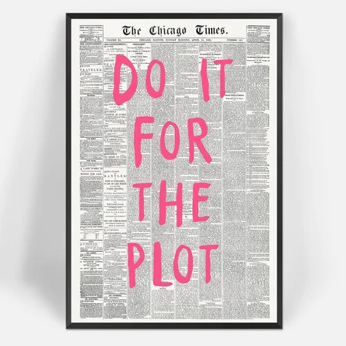 Miniatura 15 de Liyark Arte de pared retro moderno de periódico en lienzo - "¿Qué pasaría si todo sale bien" Frase de afirmación positiva - Fuente rosa - Decoración