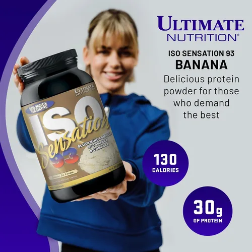 Miniatura 2 de Ultimate Nutrition ISO Sensation 93 polvo aislante de proteína de suero puro con 1.06 onzas de proteína de bajo contenido de carbohidratos, proteína