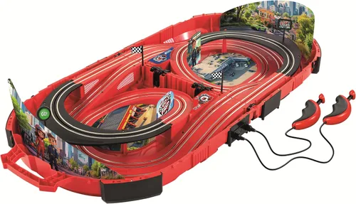 Miniatura 2 de Carrera Speed Arena Police Chase - Pista de carreras de coches con ranura portátil. Incluye 2 coches - Juego de carreras de juguete con batería