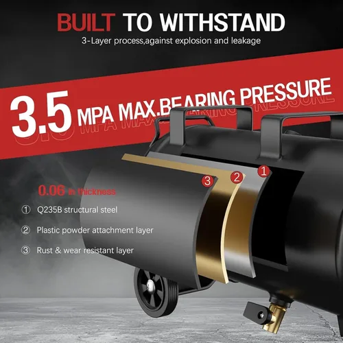 Miniatura 7 de Compresor de aire ultra silencioso de 8 galones, 1.5HP 4.52 CFM, tanque de compresor de aire sin aceite máximo de 115 PSI para reparación