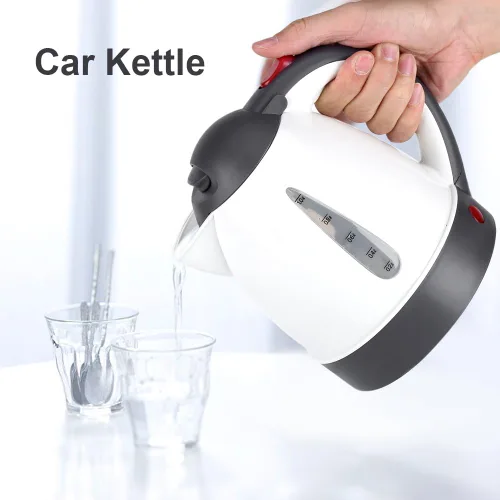 Miniatura 9 de Fdit Hervidor eléctrico portátil para automóvil, viaje por carretera, encendedor de cigarrillos DC12V/24V agua calentada, té, café, caldera, apagado
