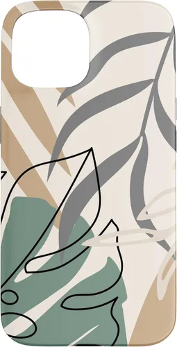 Miniatura 6 de Funda abstracta minimalista exótica para iPhone 13 Pro Tropical Botanical Beige Brown