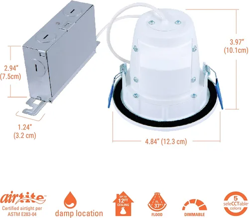 Miniatura 2 de HALO RLS - Lámpara LED empotrable ajustable de 4 pulgadas para techos inclinados con temperatura de color seleccionable 2700K-5000K, regulable, 900