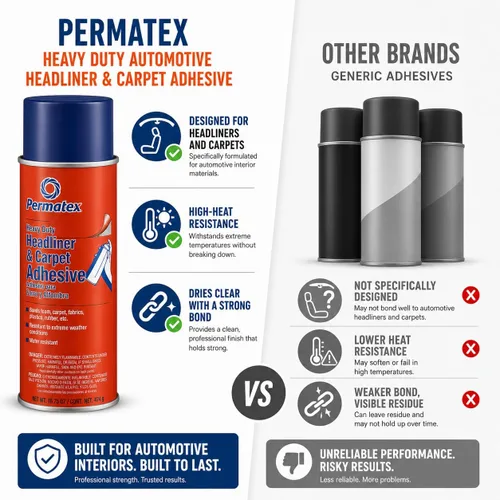 Miniatura 5 de Permatex 27828 Body Shop - Adhesivo de techo resistente, adhesivo en aerosol de alta resistencia, reparación de piezas interiores desprendidas