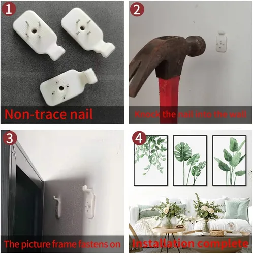 Miniatura 7 de MPLONG Póster de 3 piezas con diseño de plantas verdes, marco de lienzo adecuado para decoración de habitación, estética, sala de estar, dormitorio