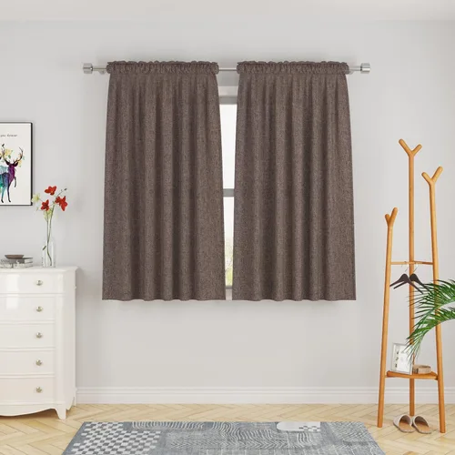 Miniatura 75 de UPOPO Cortinas de Niveles Beige Sobre Fregadero con Textura de Lino para Ventana de Cocina de 16 Pulgadas de Largo Caravana Privacidad Pequeñas