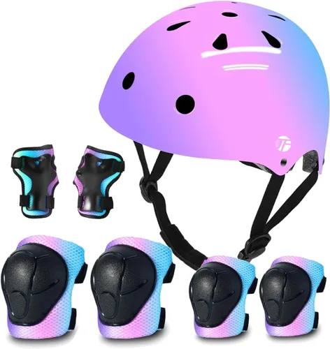 Miniatura 16 de Casco de bicicleta ajustable con gradiente de color para niños pequeños de 3-5-8-14+ años, niñas y niños. Casco para monopatín y bicicleta