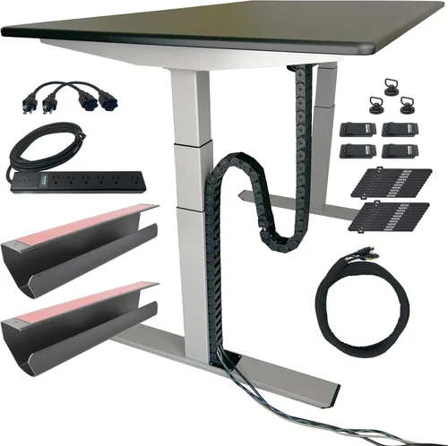 Miniatura 8 de Quality Clever PivyCord-Vez Solución de Gestión de Cables de Cadena Flexible para Escritorios de Altura Variable de Sentado-Parado, Canal de Cables