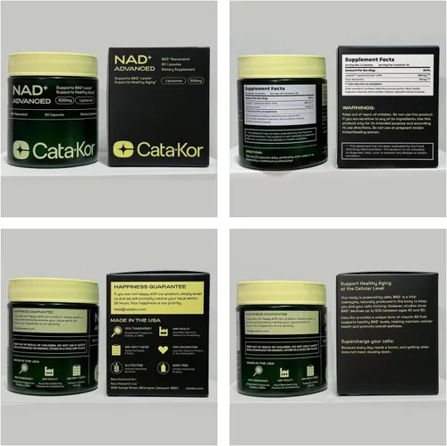 Miniatura 10 de Cata-Kor Suplemento liposomal NAD con resveratrol – Alternativa al suplemento NMN – Suministro de 60 días – Probado por terceros – 120 cápsulas