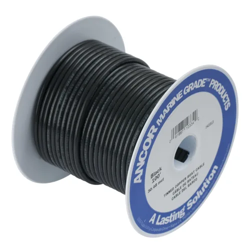 Ancor Cable de batería y cable de grado marino 18 AWG - 4/0 AWG y de tamaños de bovina Negro