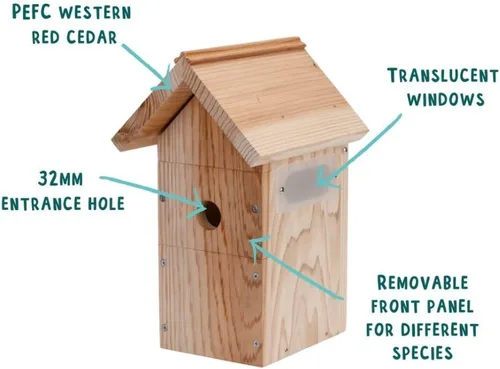 Miniatura 5 de Casa de pájaros inteligente con cámara – Caja de pájaros para exteriores WiFi HD de 1440p Caja nido para petirrojos, llaves, golondrinas