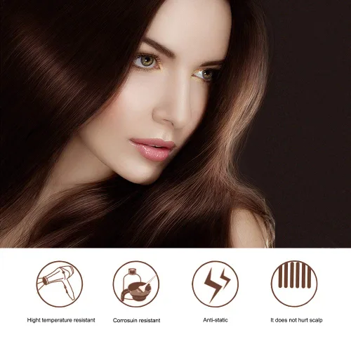 Miniatura 5 de 2 unids de acero inoxidable Peines de pelo anti estático Peine peluquería peluquería Peines (Plata)