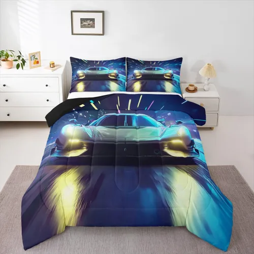 Miniatura 58 de Juego de edredón de videojuegos para niños, niñas y hombres, juego de ropa de cama con estampado de consola de videojuegos negro, decoración