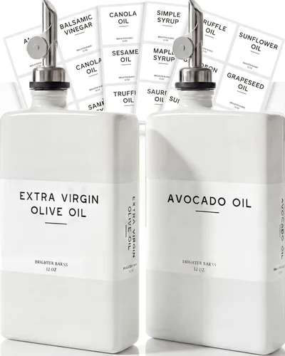Miniatura 11 de Botella dispensadora de aceite de oliva de vidrio para cocina de Brighter Barns - Dispensador de jarabe de café, botella de aceite y vinagre