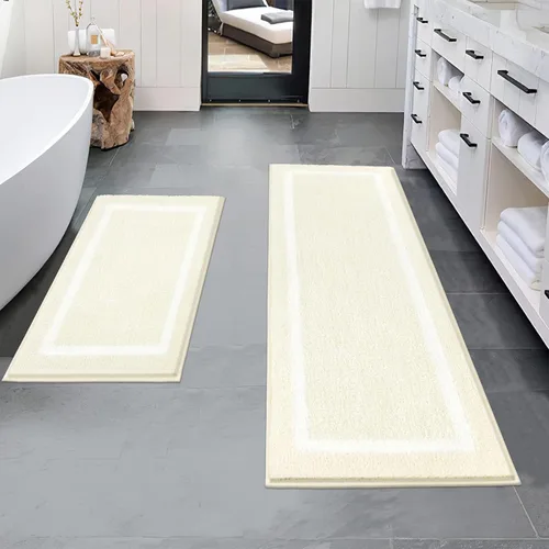 Miniatura 73 de Pauwer Juego de baño, alfombras de baño antideslizantes, alfombras de ducha absorbentes para suelo de baño, bañera y ducha, color azul aguamarina