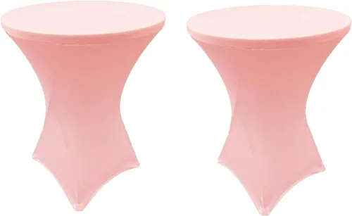 Miniatura 6 de Mantel elástico ajustado de elastano para cóctel de 32 x 42 pulgadas, color rosa, para bodas, eventos y fiestas