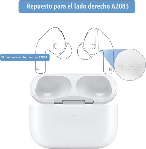 Miniatura 3 de Auricular original OEM A2083 para Airpods Pro de Apple de 1ª generación del lado derecho, reemplazo para iPod Pro de 1ª generación, compatible