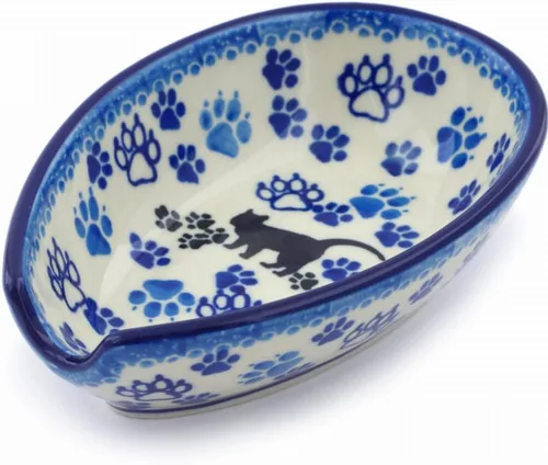 Miniatura 15 de Auténtico soporte de cuchara de cerámica polaca en diseño de amapolas azules hecho a mano en Bolesławiec Polonia por Ceramika Artystyczna +