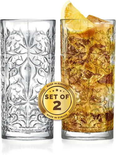 Miniatura 2 de Barski Highball Glass - Vasos para beber – Juego de 2 vasos Hiball – Vaso de cristal – para agua, jugo, cerveza, cócteles mixtos, vaso de mojito