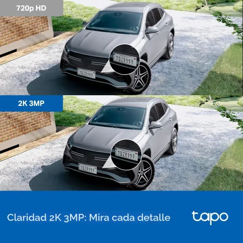 Miniatura 3 de Tapo - Cámara de seguridad 2K 3MP con inclinación/giro para interiores/exteriores, detección y seguimiento gratuito de personas/llanto de bebés