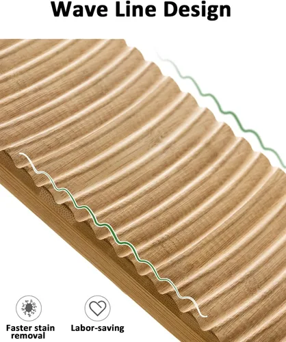 Miniatura 4 de SeptCity - Tabla de lavado para ropa, lavadora de manos antigua para mujer, madera duradera, antideslizante, bambú, herramientas para el hogar
