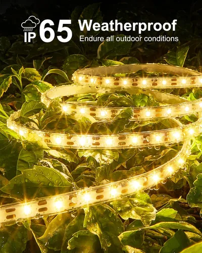 Miniatura 5 de Tira de luces solares impermeables para exteriores, 16.4 pies, 300 luces LED solares y alimentadas por USB, con control remoto, tiras LED blancas