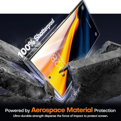 Miniatura 2 de Paquete de 2 protectores de pantalla de vidrio templado para Samsung Galaxy S24 Ultra [grado mil, inastillable], marco de instalación de polvo, 0