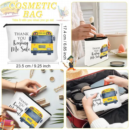 Miniatura 2 de Unittype 4 piezas de regalos de Navidad para conductores de autobús escolar, incluyendo bolsas de mano y bolsa de maquillaje para mujer, regalos