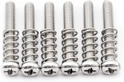 Miniatura 7 de Musiclily Pro Metric M3x20mm - Juego de tornillos y muelles de acero para guitarra eléctrica importada, puente bajo, negro (juego de 6)