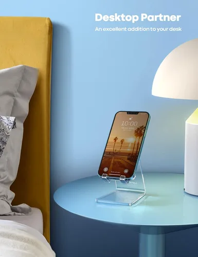 Miniatura 4 de Lamicall Soporte para teléfono celular, accesorios de escritorio - Soporte transparente para teléfono celular de oficina, soporte acrílico