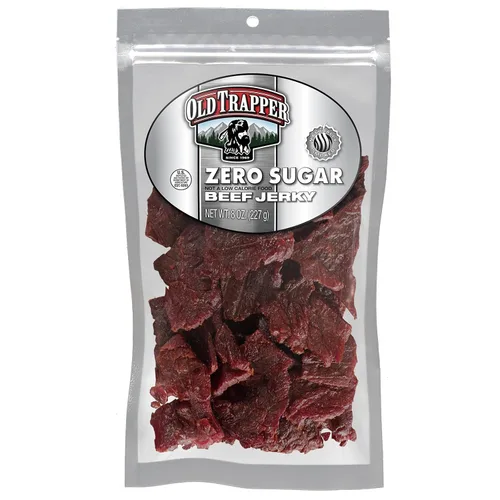 Miniatura 7 de Cecina de res Old Trapper, caliente y picante 8 onzas, paquete individual, bocadillos de carne tierna y picante para almuerzos o entre comidas, 11