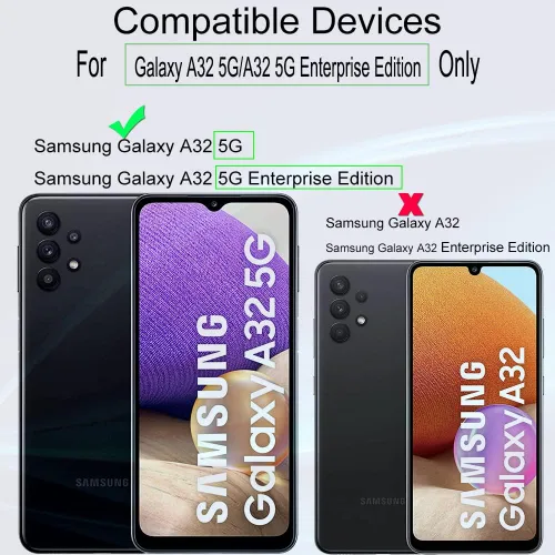 Miniatura 2 de Ibywind Protector de pantalla para SamSung Galaxy A32 5G (6.5 pulgadas), con 2 piezas de vidrio templado, 1 protector de lente de cámara, 1 película