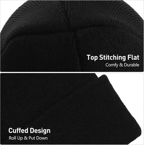 Miniatura 5 de TODDOR Paquete de 4 gorros de invierno para niños gorros de punto acrílicos para clima frío cálido para niños o niñas