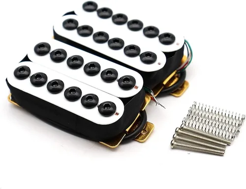 Pastillas de guitarra humbucker de alto rendimiento estilo Invader con imán cerámico para partes de guitarra eléctrica, cuello y puente (blanco)