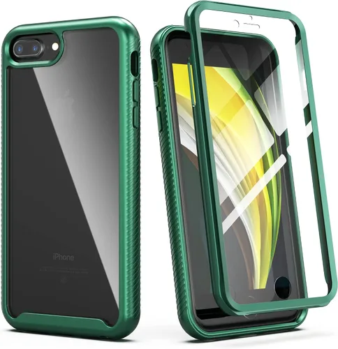 Miniatura 12 de IDweel Funda para iPhone 8 Plus/7 Plus, carcasa resistente a prueba de golpes con protector de pantalla integrado, funda híbrida resistente a