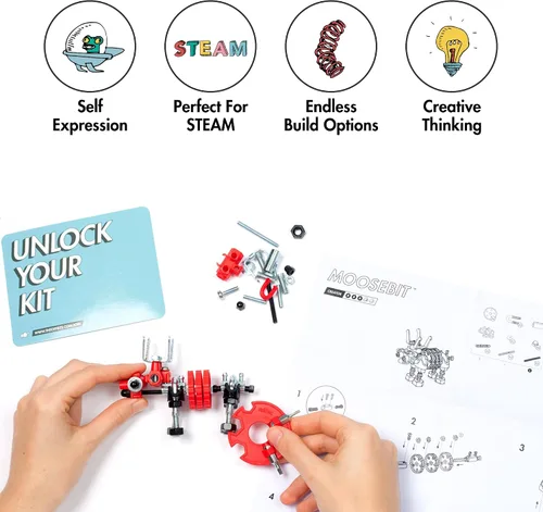 Miniatura 3 de The Off Bits - Juego de erectores: mini juguetes STEM de animales para niños de 6 años, juegos de construcción de juguetes con tuercas y tornillos